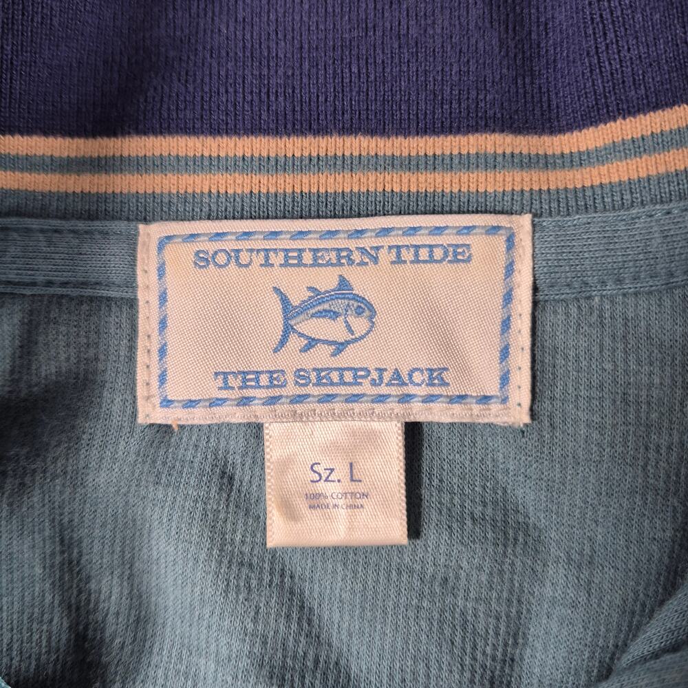 Southern Tide Blue The Skipjack Pull On 1/4 Zip Shirt Sweater Men's Large - Picture 2 of 2